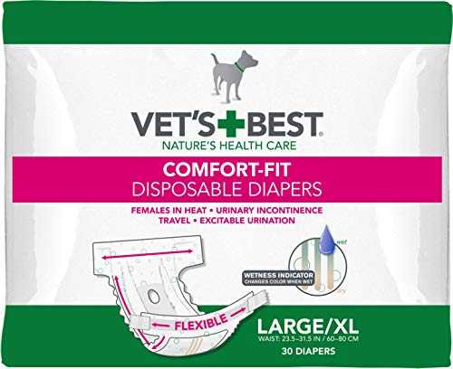 Product Cover Vet's Best Comfort Fit Dog Diapers | Disposable Female Dog Diapers |, Large/X-Large, 30ct