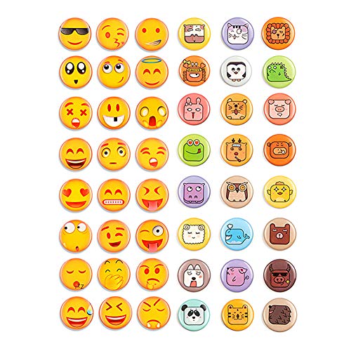Product Cover Morcart Emoji Fridge Magnets for Refrigerator Funny Classroom Locker Office Whiteboard Decoration 2 in 1 Cute Gifts for Kids Toddlers Adults 50 Pcs