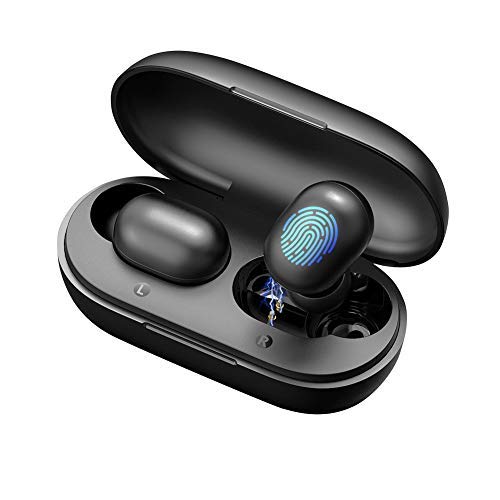 Product Cover Bluetooth 5.0 True Wireless Earbuds, Jeabo GT1 Headphones with Easy Connection,Smart Touch Control,7. 2mm Dynamic Driver,IPX5 Waterproof,Total 12H Playtime (Black)