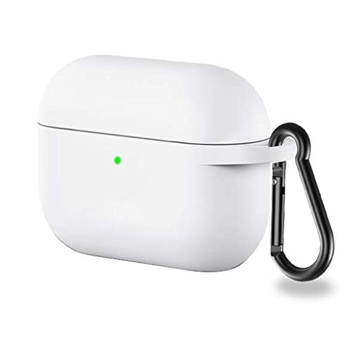 Product Cover Protective Cover for AirPods Pro Case - White Uervoton Carrying Case with Keychain for AirPods Pro Charging Case [2019 Release]