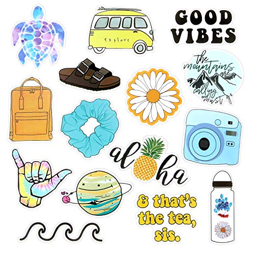 Product Cover VSCO Stickers for Water Bottles, Trendy Aesthetic Laptop Stickers, Waterproof Stickers Vinyl Stickers for Teens VSCO Girl Essential Stuff Cute Stickers for Hydroflasks Computer Photo Sharing