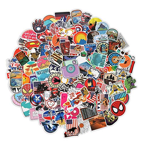 Product Cover Flyzoo Vinyl Stickers-Waterproof Stickers for Laptop, Car, Luggage, Skateboard, Motorcycle, Bicycle Decal Graffiti Patches(100Pcs Stickers)