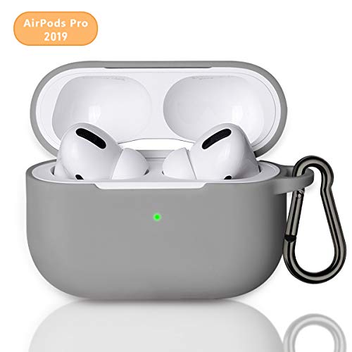 Product Cover MATEPROX AirPods Pro Case,AirPods Pro 2019 Protective Shockproof Soft Silicone Chargeable Headphone Cover,Support Wireless Charging for Airpods Pro(Stone Gray)
