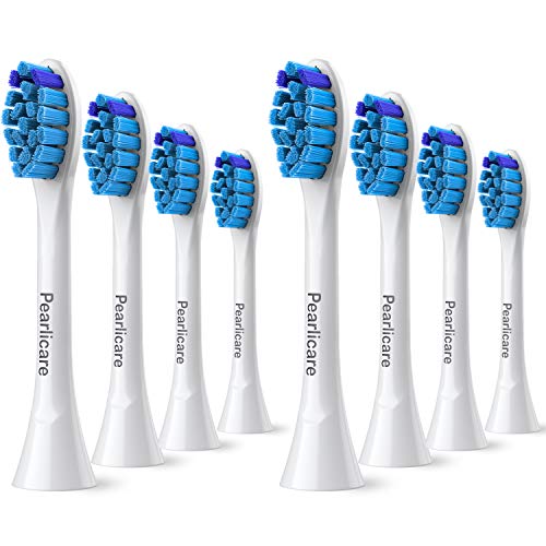 Product Cover Pearlicare Replacement Brush Heads (8 Pack) - Compatible With Phillips Sonicare Gum Health Electric Toothbrush, 2 Series, 3 Series, Flexcare, DiamondClean, Plaque Control, ProResults, HealthyWhite