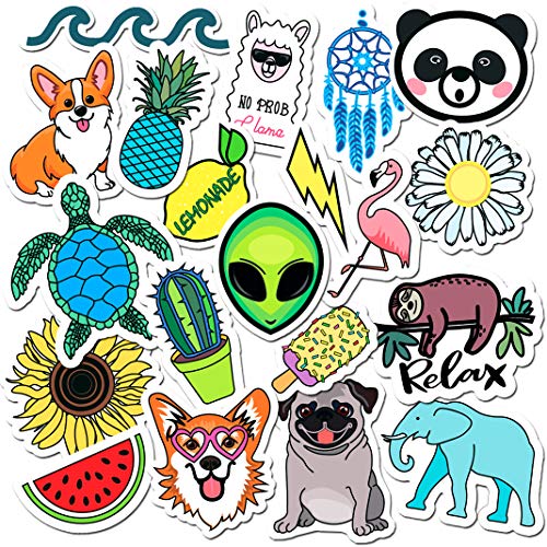 Product Cover 20-Pack VSCO Laptop Stickers for Water Bottles Cute,Waterproof,Aesthetic,Trendy Stickers for Teens,Girls Perfect for Waterbottle,Phone,Travel Extra Durable 100% Vinyl, Made in US
