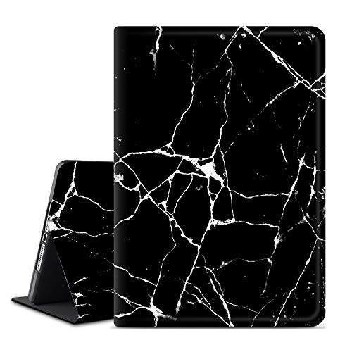 Product Cover iPad 7th Generation Case, Yneedi iPad 10.2 2019 Case, PU Leather Smart Cover Case with Auto Sleep/Wake Feature, Microfiber Lining Hard Back (Black Marble)