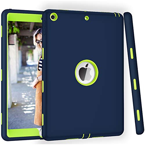 Product Cover ZHK iPad 7th Generation Case, iPad 10.2 2019 Case, Heavy Duty Shockproof Case High Impact Resistant Rugged Hybrid 3 Layer Full-Body Protective Case Cover for Apple iPad 10.2 inch 2019-Blue Green