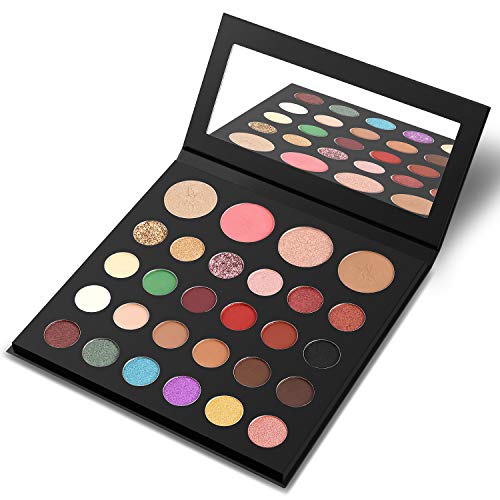 Product Cover FONDBEAUTI Professional Makeup Eye Shadow Palette Makeup Shimmer Eeye Sshadow Palette Glitter Eyeshadow Powder Palette Pigmented - Matte Shimmer Highlight 28 Colors