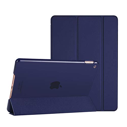 Product Cover MOSISO iPad 10.2 inch Case, Slim Fit Frosted PC Back PU Leather Smart Stand Book Folio Protective Tablet Cover Compatible with 2019 iPad 10.2 inch 7th Gen. (A2197 A2198 A2200), Navy Blue