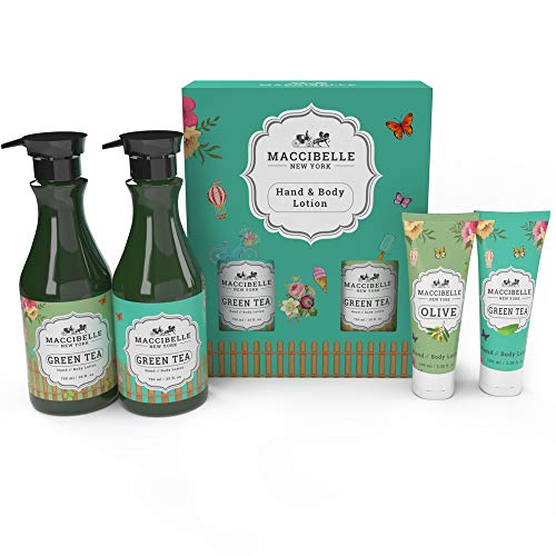 Product Cover Maccibelle Lotion Kit 1 PC Green Tea & Olive 750ml & 1 PC Green Tea & Olive 100 ml Made in KOREA with Gift Box and Handle Perfect for Birthday Gift, Christmas Gift, New Year