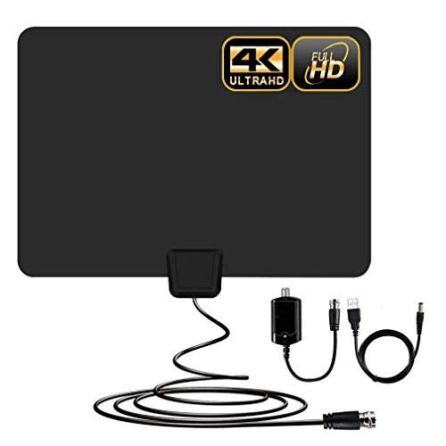 Product Cover [Newest]Indoor Amplified HD Digital TV Antenna up to 100+ Miles Range -PACOSO HDTV Antenna with Amplifier Signal Booster for 4K 1080p Fire tv Stick Local Channels and All TV's ,Long Coaxial Cable