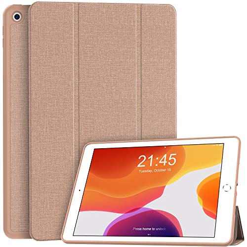 Product Cover Soke iPad 7th Generation Case, iPad Case 10.2 Inch 2019, Fabric-Like Texture Smart Trifold Stand Shockproof Soft TPU Back Cover with Auto Sleep/Wake for New Apple iPad 7th Gen 10.2