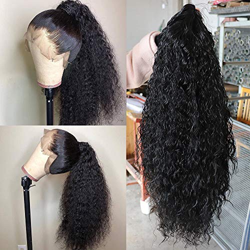 Product Cover Dorosy Hair Lace Front Wigs Synthetic Hair Upgrade Human Like Wig Untangle Loose Curly with Baby Hair Natural Hairline Synthetic Heat Resistant Fiber Lace Wigs Swiss(24Inch 1B#)