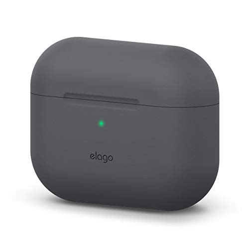Product Cover elago Original AirPods Pro Case Cover Compatible with Apple AirPods Pro Case, Full Protective Silicone Case Cover for AirPods Pro Case (Dark Grey)