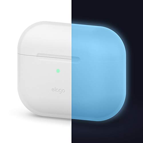 Product Cover elago Original AirPods Pro Case Cover Compatible with Apple AirPods Pro Case, Full Protective Silicone Case Cover for AirPods Pro Case (Nightglow Blue)
