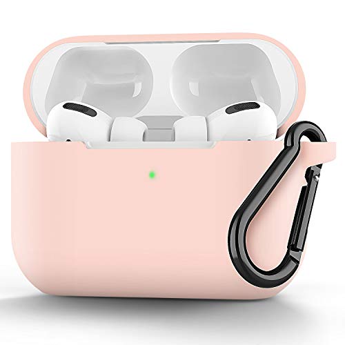 Product Cover Easyworld Compatible AirPods Pro Case Cover, Silicone Protective Cover for Airpod Pro Case 2019 (Front LED Visible) Pink
