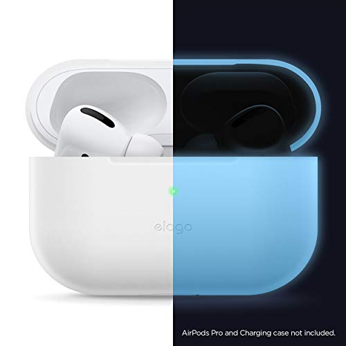 Product Cover elago Slim AirPods Pro Case Cover Compatible with Apple AirPods Pro Case, Soft Slim Silicone Case Skin for AirPods Pro Case (Nightglow Blue)