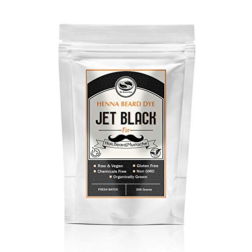 Product Cover Jet Black Henna Beard & Hair Dye for Men-100% Chemical Free & Natural for Hair, Beard, Mustache- 2 Step Process (1 Pack, Jet Black)