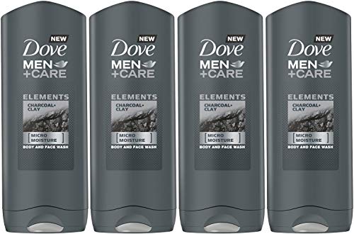 Product Cover Dove Men+Care Elements Body Wash, Charcoal and Clay, 13.5 Ounce / 400 Ml (Pack of 4) Imported Version