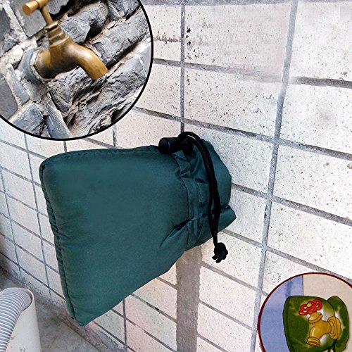 Product Cover UNBRUVO Outdoor Faucet Covers for Winter, Faucet Cover Faucet Fr-eeze Protection for Faucet Outdoor Faucet Socks, Anti-Freeze Hose Bib (16x 15cm, Dark Green)