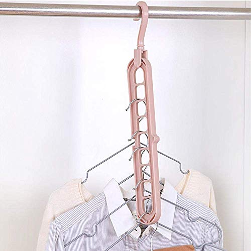 Product Cover FIGMENT Wardrobe Hanger for Clothes, Multipurpose Folding Hangers Space Saving Cupboard Organiser | Apertures Design Anti Skid Plastic 360º Swivel Hook with 9 Holes (1)
