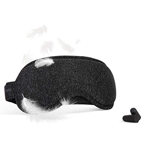 Product Cover Weighted Sleep Mask for Sleeping - Updated Design Light Blockout Eye Cover 3D Contoured Sleep Eye Shade for Women Men,Soft Memory Foam Night Blindfold with Anti-Slip Adjustable Strap