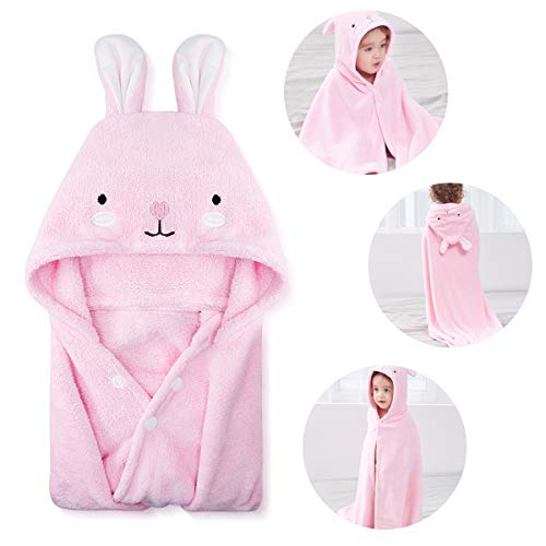 Product Cover Baby Bath Towels, Premium Hooded Towel for Kids Highly Absorbent Coral Fleece Bathrobe for Boys Girls-27.5