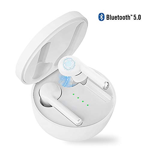 Product Cover Ture Wireless Earbuds Bluetooth 5.0,IPX7 Waterproof Sport in-Ear Earphones Headset with Charging case,3D Stereo Sound,Touch Control,Noise Cancelling,Wireless Headphones for iPhone/Android(White)
