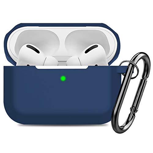 Product Cover Compatible AirPods Pro Case Cover Silicone Protective Case Skin for Apple Airpod Pro 2019 (Front LED Visible) Navy Blue