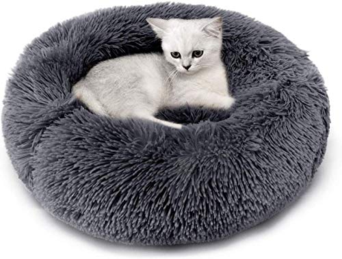Product Cover Legendog Cat Bed for Indoor Cats, Pet Bed Round Cat Cushion Bed, Faux Fur Cat Beds for Small Cat and Small Dog, Plush Soft Cat Sleeping Bed