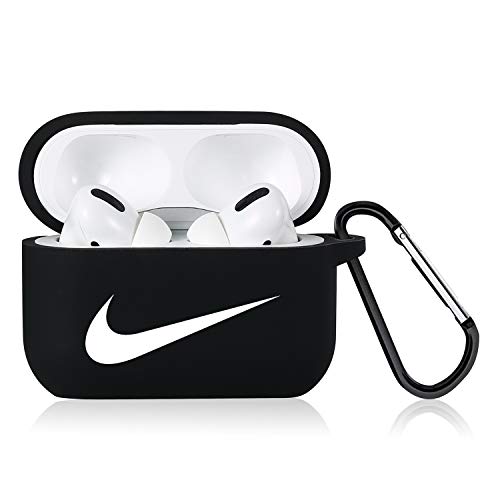 Product Cover Punswan for Airpods Pro Case,Cute 3D Luxury Character Soft Silicone Stylish Cover, Sport Cool Keychain Style Design Skin,Cases with Lanyard Chain,for Girls Kids Boys Men Air pods Pro/3 (Black Right)