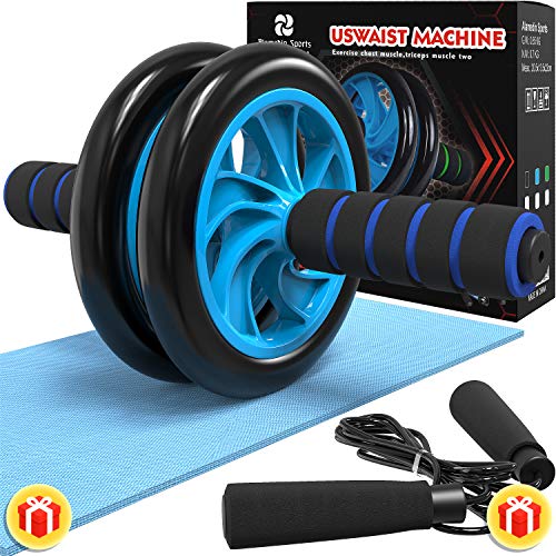 Product Cover Alamedin Sports 3-in-1 AB Wheel Roller Kit AB Roller Pro with Jump Rope and Knee Mat, Best Workout Equipment in Home Gym Fitness Workout Kit for Men and Women.