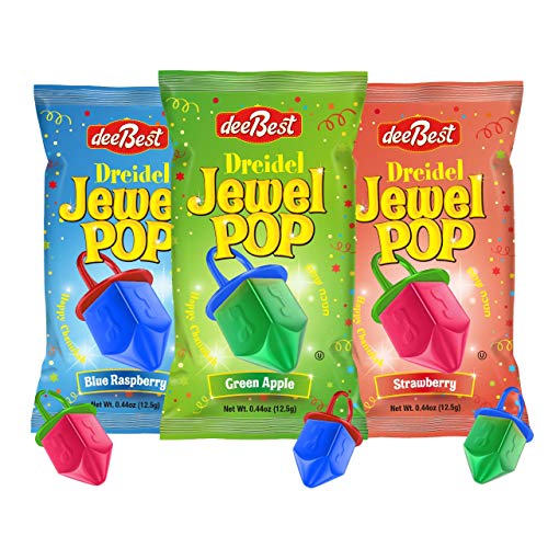 Product Cover Dee Best Dreidel Jewel Pop Ring Shape Candy - Variety Pack 36 Individually Wrapped