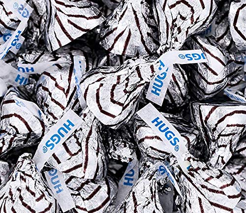 Product Cover HERSHEY'S HUGS Kisses, Milk Chocolate Kisses Hugged by White Creme, 2 Pound Bag