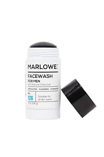 Product Cover MARLOWE. No. 126 Charcoal Face Wash Cleansing Stick 1oz | Unique Travel Face Wash with Natural Extracts & Antioxidants | Exfoliate, Cleanse, Hydrate | Remove Dirt, Oil, Bacteria
