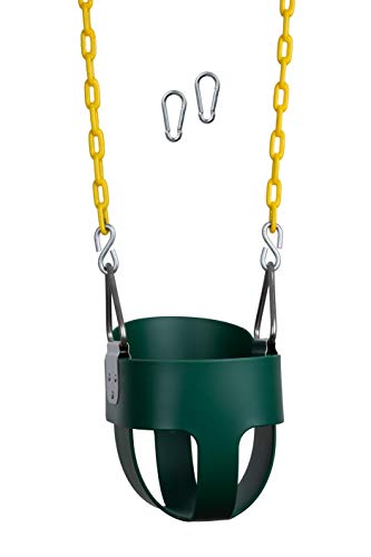 Product Cover New Bounce Toddler Swing Seat - Outdoor Baby Swing, Fully Assembled with Coated Chains and Rust-Proof Stainless Steel - Your Child Will Love This Heavy Duty High Back Full Bucket Swing