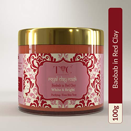 Product Cover TYC Rhassoul Brightening Red Clay Mud Face Mask for Wrinkle Free Glowing Skin | Lighten Scars, Radiant & Detain Skin, Tanning Free & Glowing Even Tone Skin - 100 GM