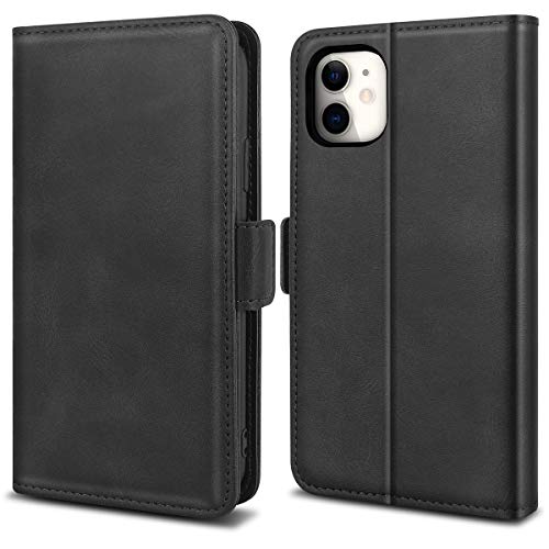 Product Cover Wallet Case for iPhone 11 6.1 Inch, Oheealt Wallet Case Card with Holder, Leather Flip Case with Kickstand and Magnetic Closure, TPU Shockproof Interior Protective Cover for iPhone 11 6.1 Inch - Black