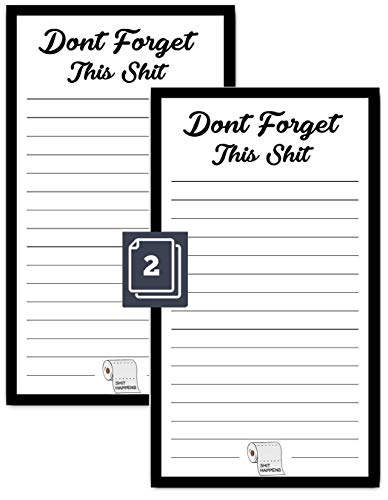 Product Cover Two Pack To Do List Notepad Don't Forget Magnetic Note Pad Funny Stocking Stuffers for Men Funny Christmas Gifts for Him