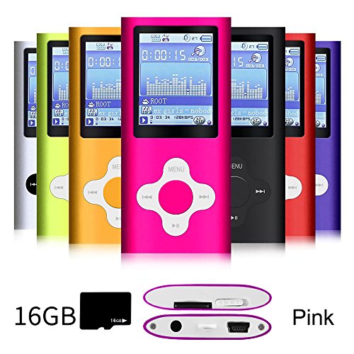 Product Cover G.G.Martinsen Pink with White Versatile MP3/MP4 Player with a Micro SD Card, Support Photo Viewer, Mini USB Port 1.8 LCD, Digital MP3 Player, MP4 Player, Video/Media/Music Player