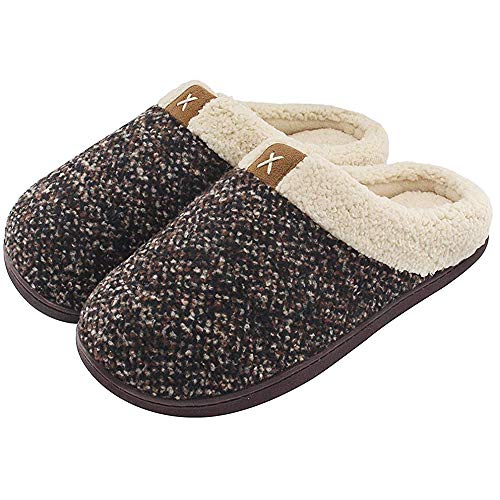 Product Cover Women's Cozy Memory Foam Slippers, Fuzzy Wool-Like Plush Fleece Lined Men Shoes, Anti-Skid Rubber Sole for Indoor Outdoor Bedroom Non-Slip House Shoes