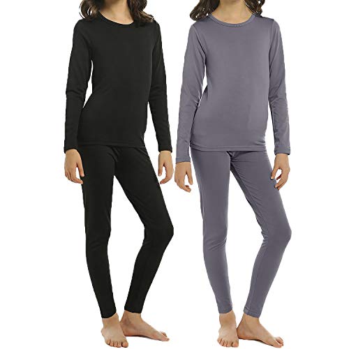 Product Cover ViCherub Thermal Underwear Set for Girls 2 Sets Kids Long Johns with Fleece Lined Top & Bottom Base Layer Thermals for Girl
