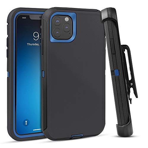 Product Cover FOGEEK Case for iPhone 11, Heavy Duty Rugged Case, Belt Clip Holster Kickstand Protective Cover [Shockproof] Compatible for iPhone 11 [6.1 inch] (Black/Blue)