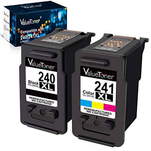 Product Cover Valuetoner Remanufactured Ink Cartridge Replacement for Canon 240XL 241XL PG-240 XL CL-241 XL 5206B005 5206B001 for Pixma TS5120 MG3620 MG3520 MX432 MX532 MX512 High Yield (1 Black, 1 Color, 2 Pack)