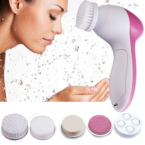 Product Cover GAHI Beauty Care Brush Deep Clean 5-In-1 Portable Electric Facial Cleaner Multifunction Massager Relief,facial massager machine for face,face massager for facial,facial massager machine (Pink)