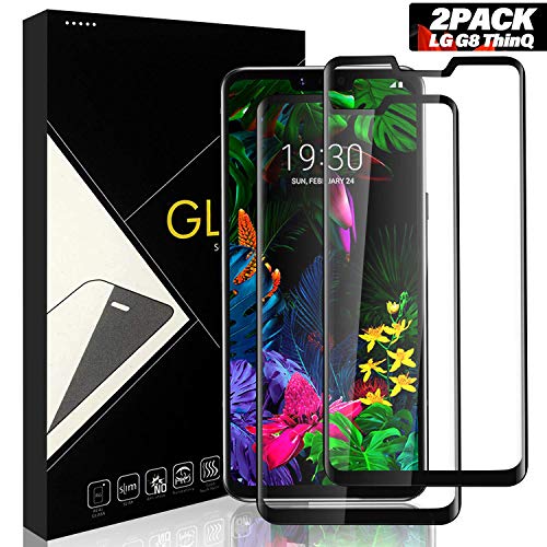 Product Cover Yersan LG G8 ThinQ Screen Protector [2 Pack], Full Coverage HD Tempered Glass Anti-Scratch Bubble-Free Screen Protector for LG G8 ThinQ