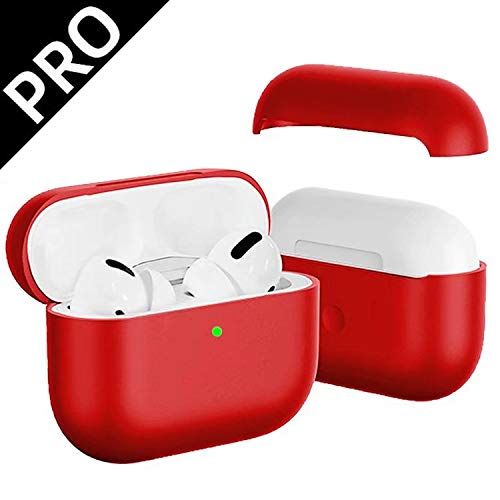 Product Cover UHKZ Airpod Pro Case, Protective Silicone Airpods Pro Case Cover Compatible for Apple Airpods Pro Charging Case[Won't Affect Wireless Charging][Fit Tested],Red