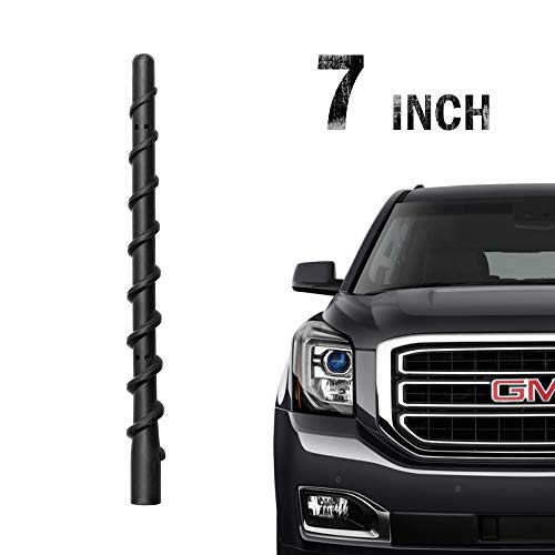 Product Cover 7 inch Spiral fiexible Antenna for GMC Sierra & Chevy Silverado 1500 2500 3500 2500HD 3500 HD (2007-2019) | Perfect Replacement for AM/FM Radio（M7 Bolt Factory Accessories | Easy to Installation