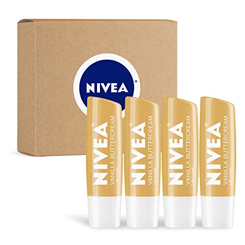 Product Cover NIVEA Vanilla Buttercream Lip Care - Moisturize Chapped Lips All Day - Pack of 4