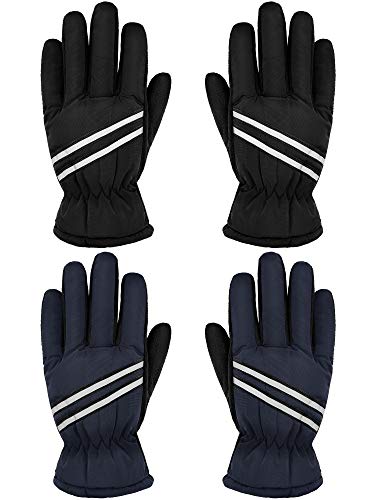 Product Cover 2 Pairs Kids Waterproof Ski Gloves Winter Warm Snow Gloves for Child Aged 6-12 Years